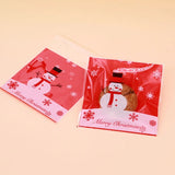 100pcs Christmas Snowman Cookie Packing Bags 10x10cm For Kids