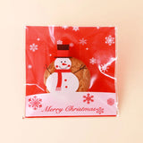100pcs Christmas Snowman Cookie Packing Bags 10x10cm For Kids