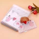 100pcs Christmas Snowman Cookie Packing Bags 10x10cm For Kids