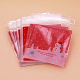 100pcs Christmas Snowman Cookie Packing Bags 10x10cm For Kids