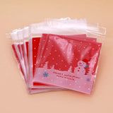 100pcs Christmas Snowman Cookie Packing Bags 10x10cm For Kids