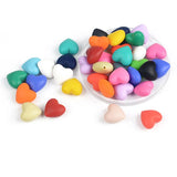 100pcs Heart Shape Silicone Teeth Beads DIY Bpa Teether Babies Chewing