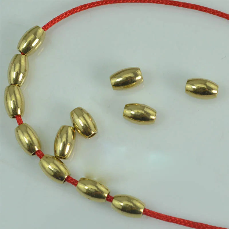 100pcs High Copper Loose Rice Beads 5mm 6mm 8mm Brass Oval Spacer Beads