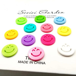 100pcs Acrylic Smile Face Charms Pendants DIY