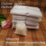 100pcs Drawstring Organza Bags Wedding Candy Favor Gift Bags