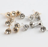 100pcs KG Rhodium Crystal Earring Studs DIY Jewelry Finding
