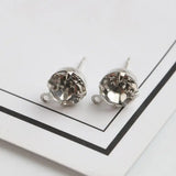 100pcs KG Rhodium Crystal Earring Studs DIY Jewelry Finding