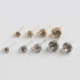 100pcs KG Rhodium Crystal Earring Studs DIY Jewelry Finding