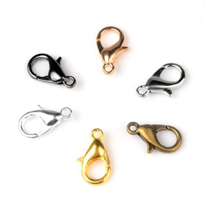 100pcs Lobster Clasp Hooks 6 Colors 10/12/14/16/18/21mm DIY Jewelry Findings