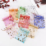 100pcs Love Heart Organza Bag Gift Wedding Voile Drawstring Pouch Storage Bag