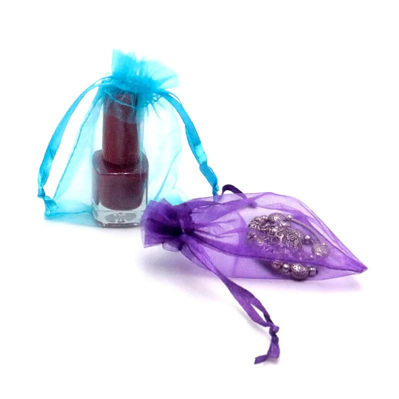 100pcs 7x9cm Drawstring Bags Favor Wedding Candy Girls' Hair Accessories Pouches