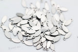100pcs Mini Oval Stainless Steel Charms for DIY Jewelry Making