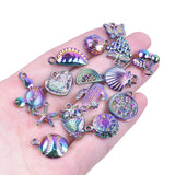 100pcs Rainbow Charm Mix Animal Plant Star Mushroom Halloween Pendant DIY