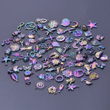 100pcs Rainbow Charm Mix Animal Plant Star Mushroom Halloween Pendant DIY