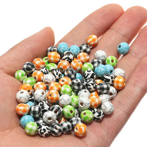 100pcs Mixed 8mm Wooden Beads for DIY Jewelry Making
