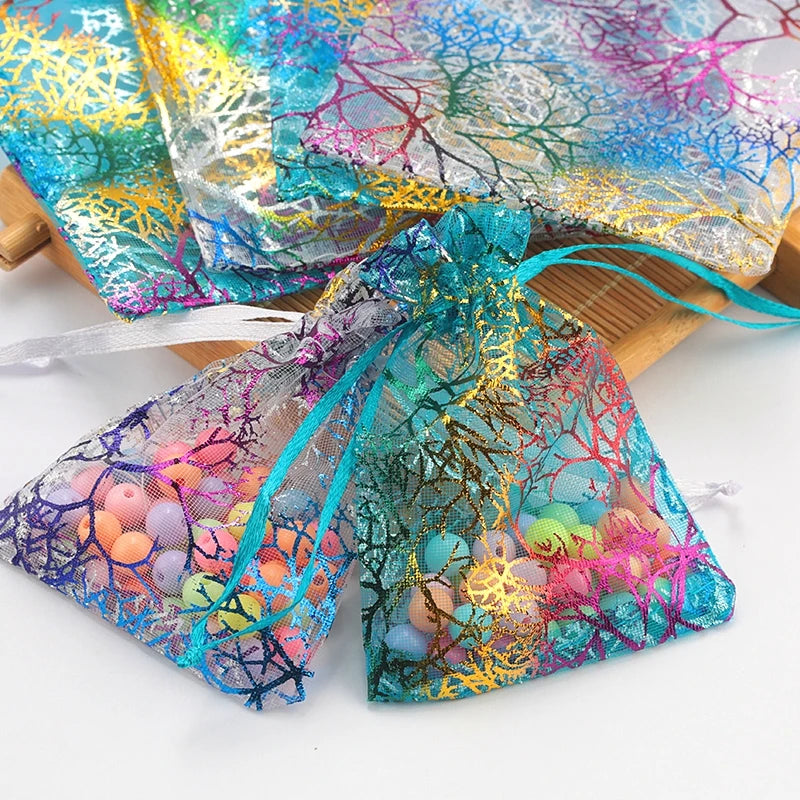 100pcs Mixed Organza Bag Favor for Christmas Wedding Jewelry Packing