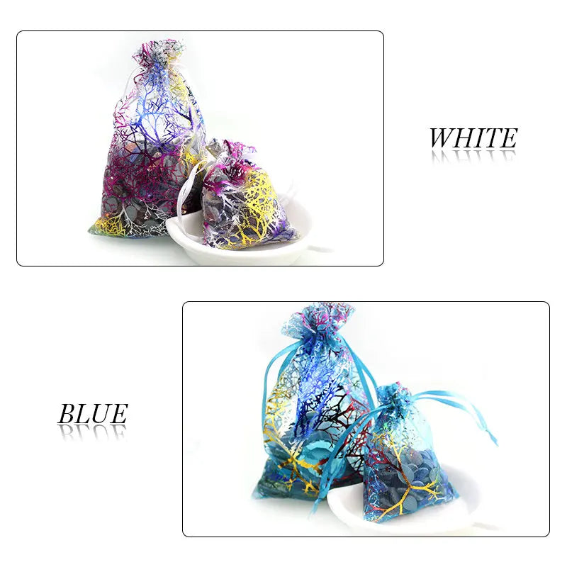 100pcs Mixed Organza Bag Favor for Christmas Wedding Jewelry Packing