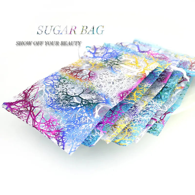 100pcs Mixed Organza Bag Favor for Christmas Wedding Jewelry Packing