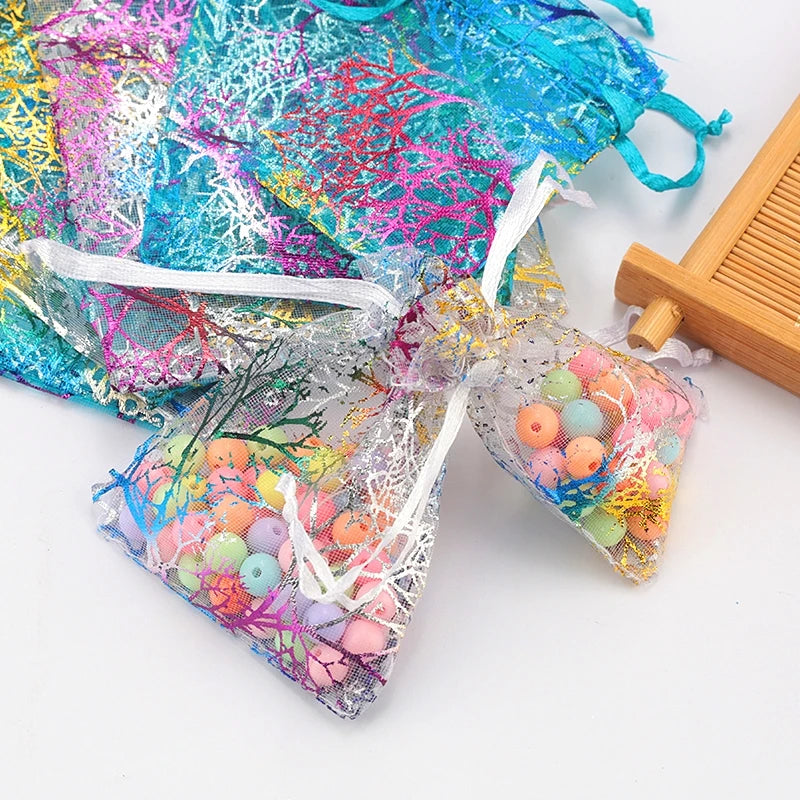 100pcs Mixed Organza Bag Favor for Christmas Wedding Jewelry Packing