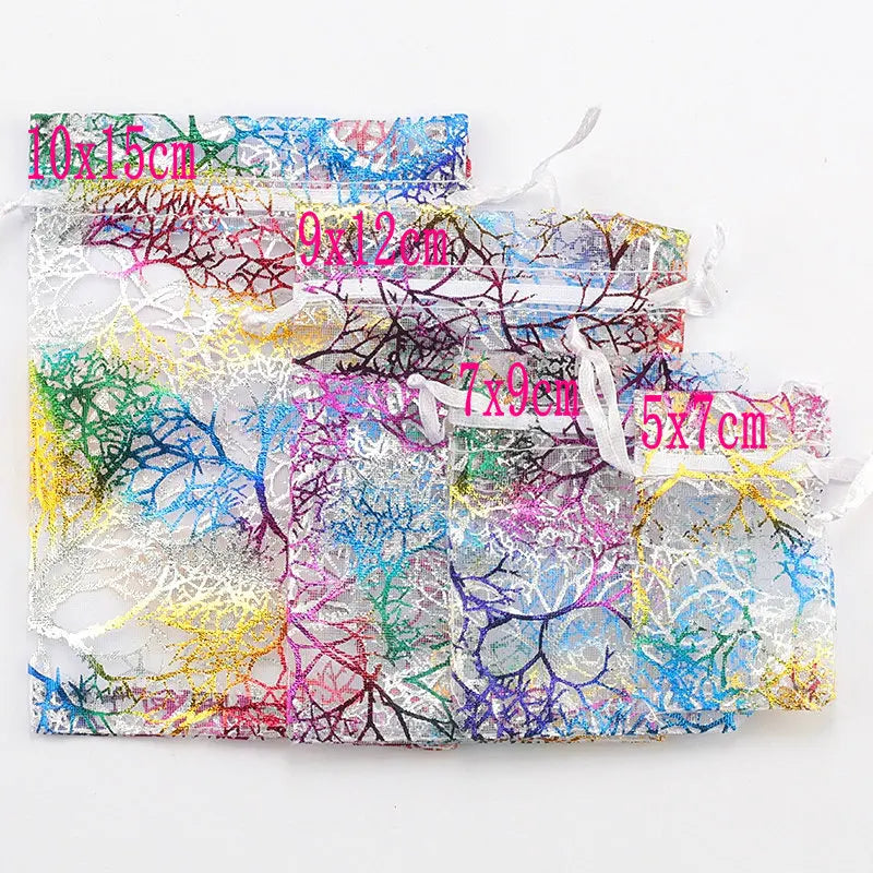 100pcs Mixed Organza Bag Favor for Christmas Wedding Jewelry Packing