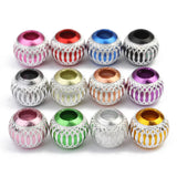 100pcs Mixed Round Lantern Aluminum European Beads for Jewelry Making