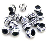 100pcs Mixed Round Lantern Aluminum European Beads for Jewelry Making