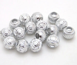 100pcs Mixed Round Lantern Aluminum European Beads for Jewelry Making