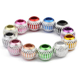 100pcs Mixed Round Lantern Aluminum European Beads for Jewelry Making