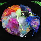 100pcs Multicolor Organza Jewelry Pouches Drawstring Gift Bags 7x9cm 8x10cm 9x12