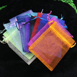 100pcs Multicolor Organza Jewelry Pouches Drawstring Gift Bags 7x9cm 8x10cm 9x12