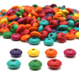 100pcs Natural Abacus Flat Wooden Charm Beads 3x6-6x12mm