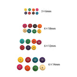 100pcs Natural Abacus Flat Wooden Charm Beads 3x6-6x12mm