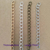 100pcs Necklace Extension Chain Bulk Tail Extender For DIY Jewelry Making