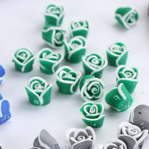 100pcs 11mm Rose Flower Beads Art Earrings Jewelry Making