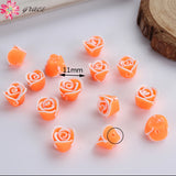 100pcs 11mm Rose Flower Beads Art Earrings Jewelry Making