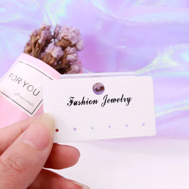 100pcs Plastic Earrings Cards Jewelry Display Packaging Tags 3x5.5cm
