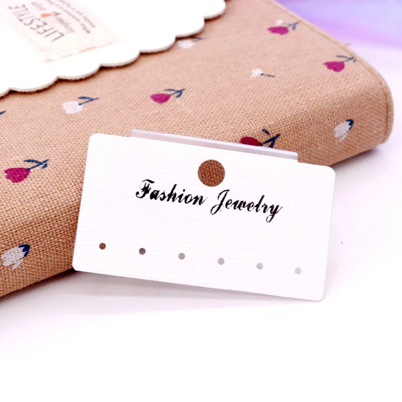 100pcs Plastic Earrings Cards Jewelry Display Packaging Tags 3x5.5cm