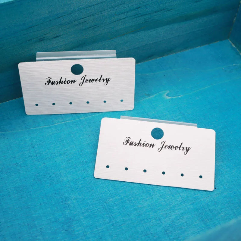 100pcs Plastic Earrings Cards Jewelry Display Packaging Tags 3x5.5cm