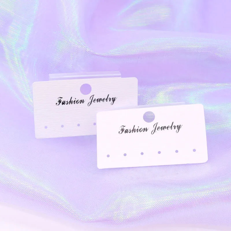 100pcs Plastic Earrings Cards Jewelry Display Packaging Tags 3x5.5cm