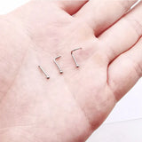 100pcs Stainless Steel Nose Stud Piercing L Shape Screw Nose Ring