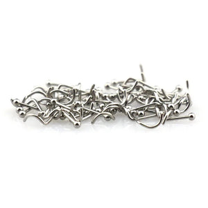 100pcs Stainless Steel Nose Stud Piercing L Shape Screw Nose Ring