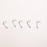 100pcs Stainless Steel Nose Stud Piercing L Shape Screw Nose Ring