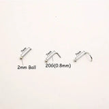 100pcs Stainless Steel Nose Stud Piercing L Shape Screw Nose Ring
