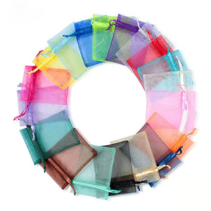 100pcs Organza Bag Christmas Wedding Candy Jewelry Packaging 23 Colors