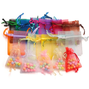 100pcs Organza Bag Christmas Wedding Candy Jewelry Packaging 23 Colors
