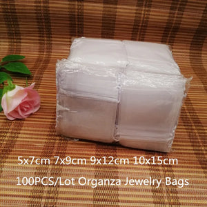 100pcs Organza Drawstring Bag Jewelry Packaging Wedding Party Decoration