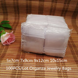 100pcs Organza Drawstring Bag Jewelry Packaging Wedding Party Decoration