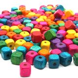 100pcs Colorful Square Wood Beads 4-10mm Cube Rondelle DIY Bracelets