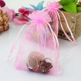 100pcs Pink Jewelry Bag 7x9cm Organza Wedding Gift Pouches