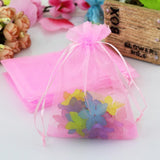100pcs Pink Jewelry Bag 7x9cm Organza Wedding Gift Pouches